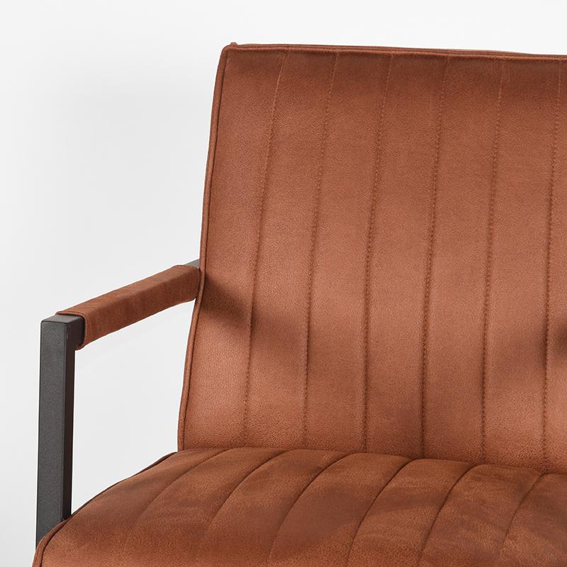 LABEL51 Fauteuil Milo - Cognac - Microfiber