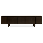 TV-meubel Rondo - 210 cm Donkerbruin - tv-meubel van mangohout, vooraanzicht