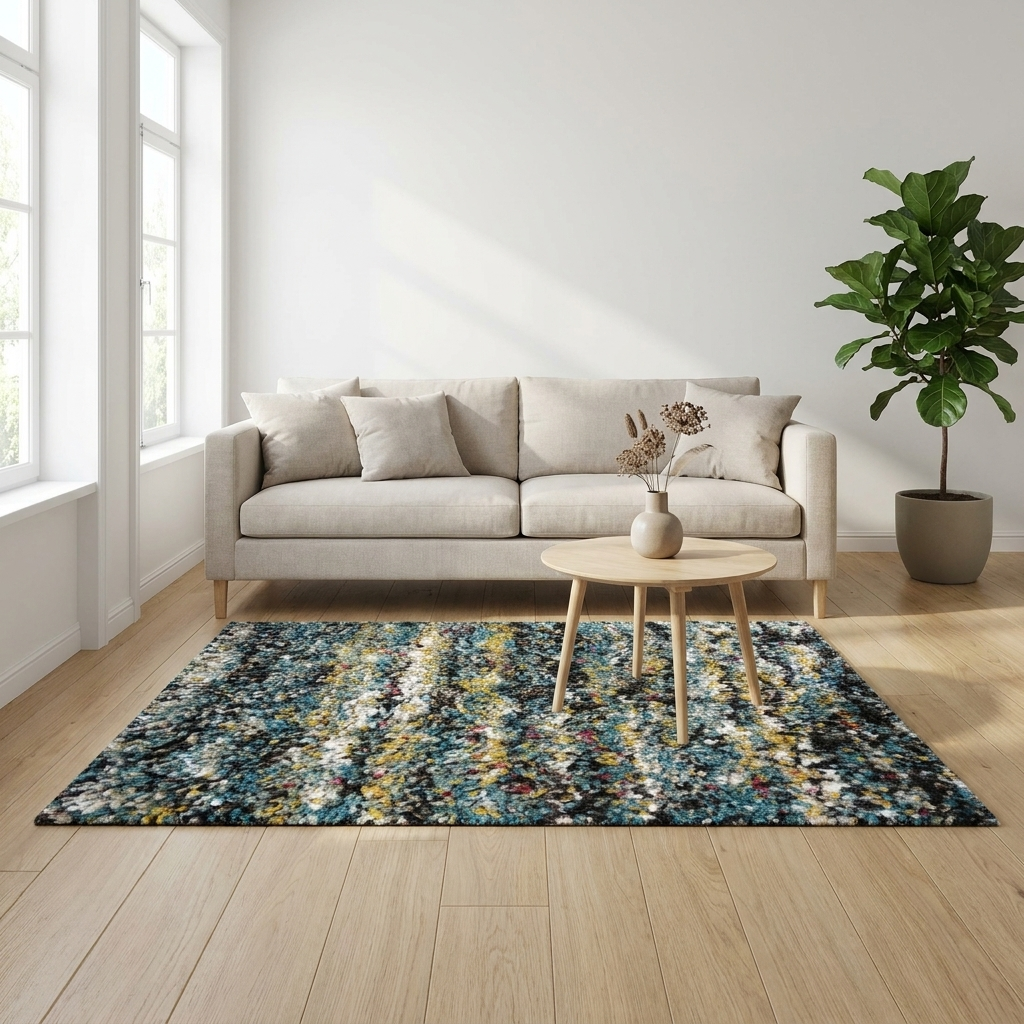 Vloerkleed Manchester Petrol Multicolor sfeerfoto