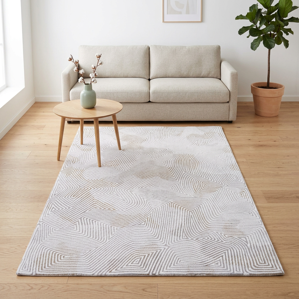 Vloerkleed Meditation Oesterwit sfeerfoto