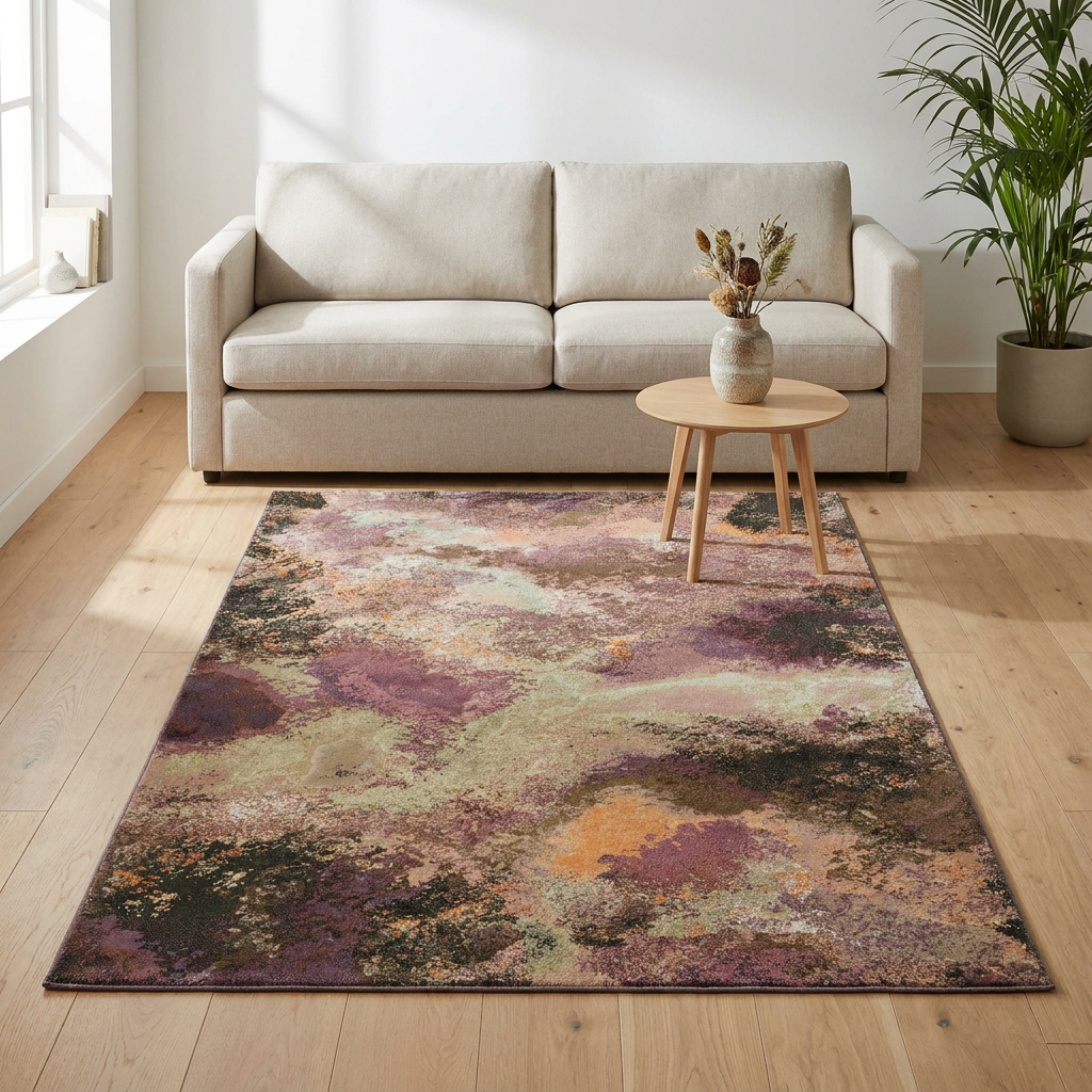 Vloerkleed Allison Paars Multicolor sfeerfoto