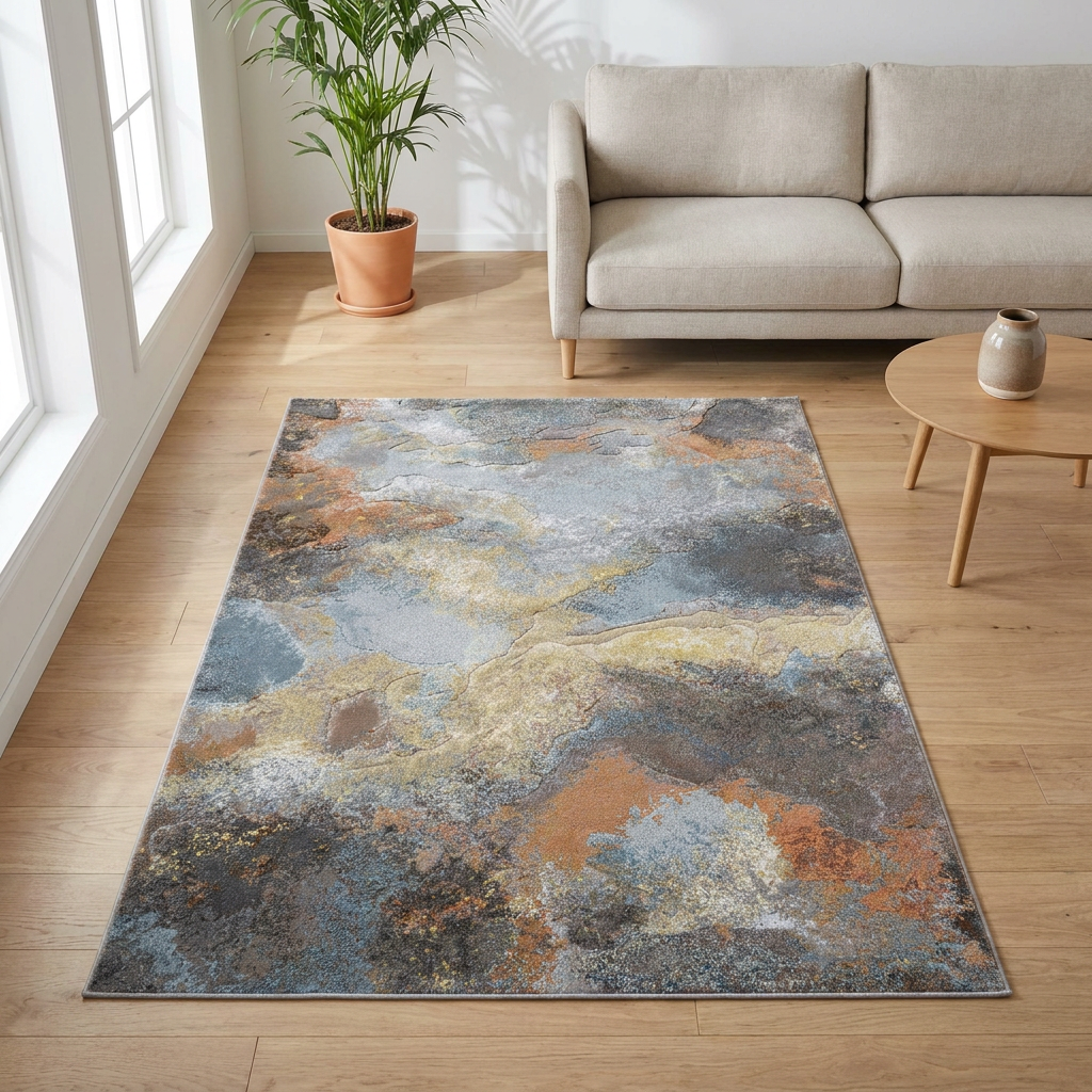 Vloerkleed Allison Blauw Multicolor sfeerfoto
