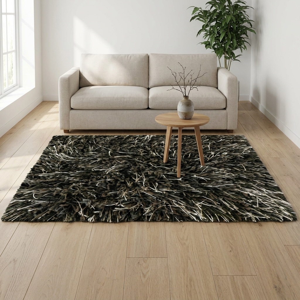 Vloerkleed Love Shaggy Taupe sfeerfoto