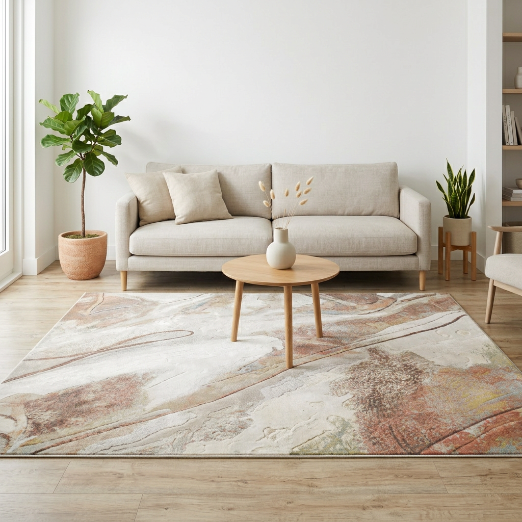 Vloerkleed Acampo Terracotta Multicolor sfeerfoto