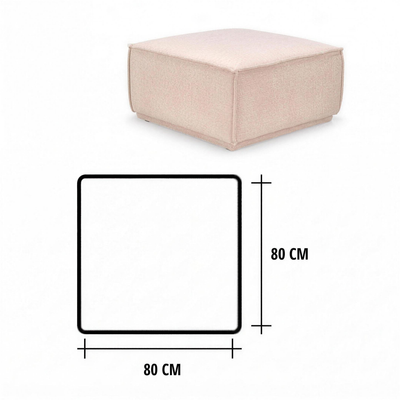 Hocker Pieter 80x80 Stof Natural
