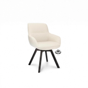 Armstoel Folkert stof Natural met zwart eiken poot en 180 graden return-system - MaxLiving armstoel