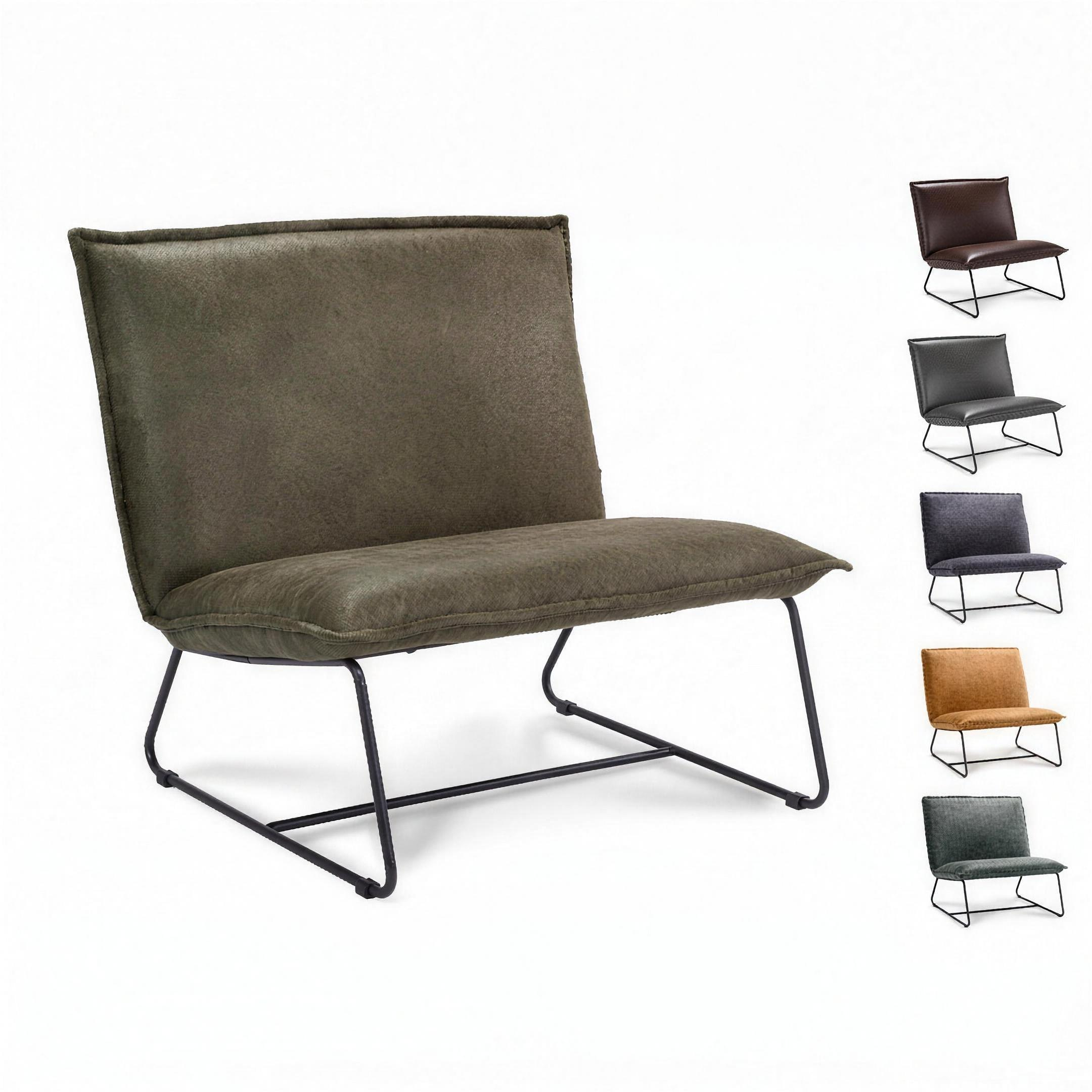 Fauteuil Hidde 1.5-seater stof groen met gun color frame - MaxLiving fauteuil