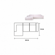 Bank Janneke hoekcombinatie 2,5-zits longchair links stof Natural zwarte poten - MaxLiving hoekbank