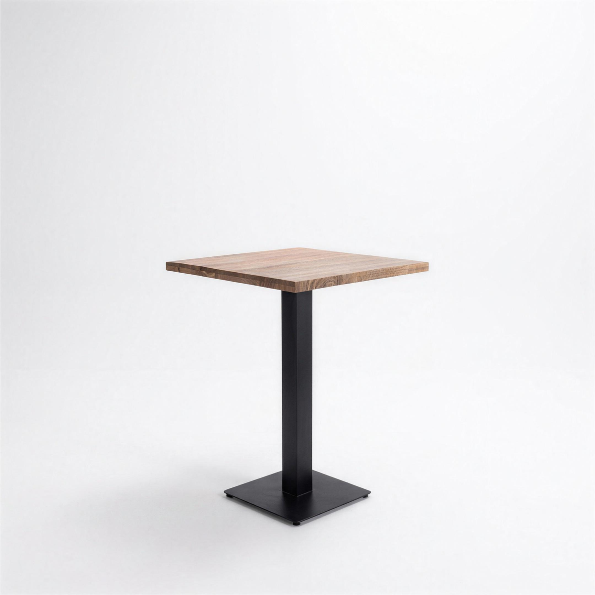 Bartafel Pim 80x80 hout naturel met zwart tafelonderstel - MaxLiving bartafel