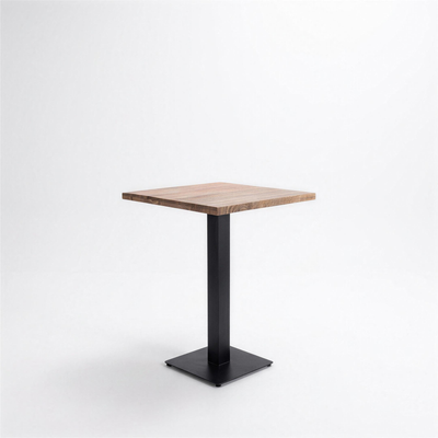 Bartafel Pim 80x80 Wood Natural Tafelonderstel Zwart