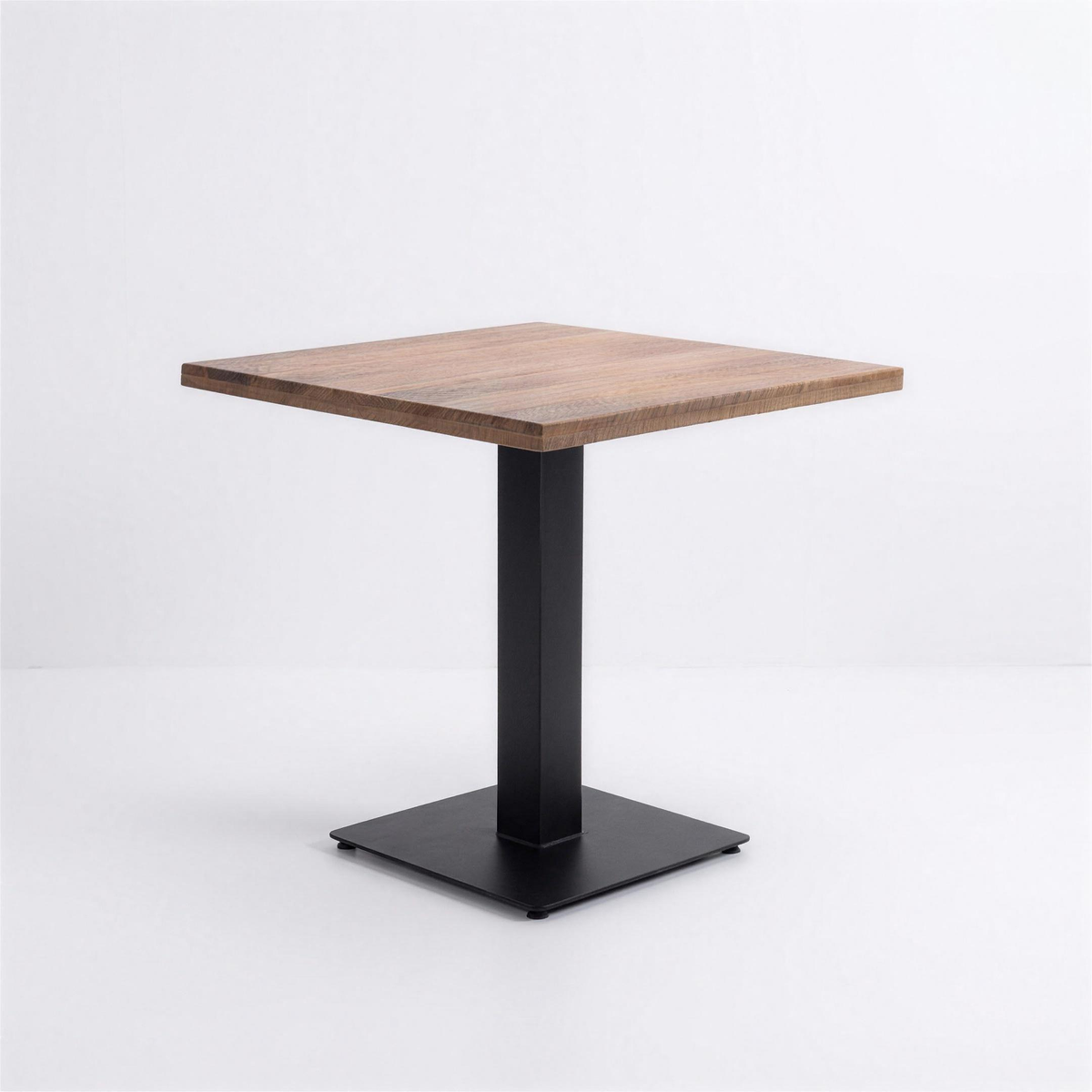Horeca eettafel Pim 80x80 hout naturel met zwart tafelonderstel - MaxLiving eettafel