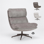 Fauteuil Jouke stof Clay met bronzen poten en 360 graden draaivoet - MaxLiving fauteuil