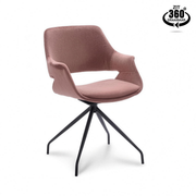 Armstoel Jelle velvet Old Pink met zwarte poten - MaxLiving armstoel