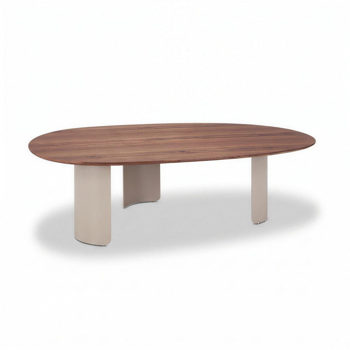 Salontafel Lieke 001 organisch 124x75x34 cm walnoot met creme poot - MaxLiving salontafel