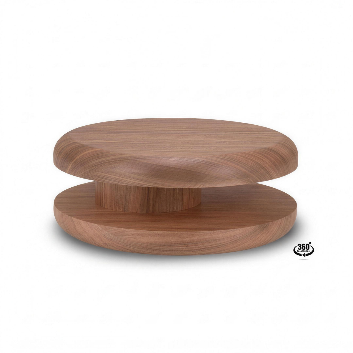 Salontafel Lieke 003 rond 90x35 cm draaibaar walnoot - MaxLiving salontafel