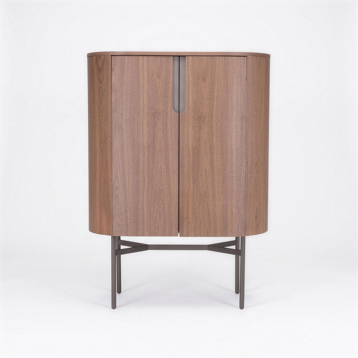 Wandkast Lieke 011 walnoot met crème poot 95x50x130 - MaxLiving wandkast