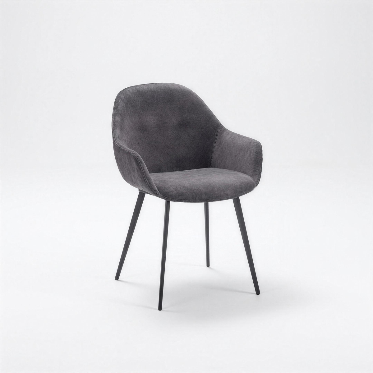 Armstoel Sytse stof Anthracite met zwarte poten - MaxLiving armstoel