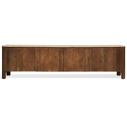 TV-meubel Nova - Bruin Marmer 210 cm - tv-meubel van mangohout met marmer, vooraanzicht