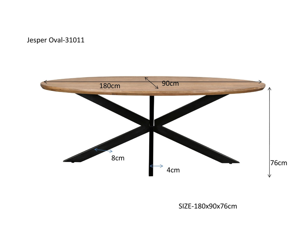 Jesper Oval 180 cm