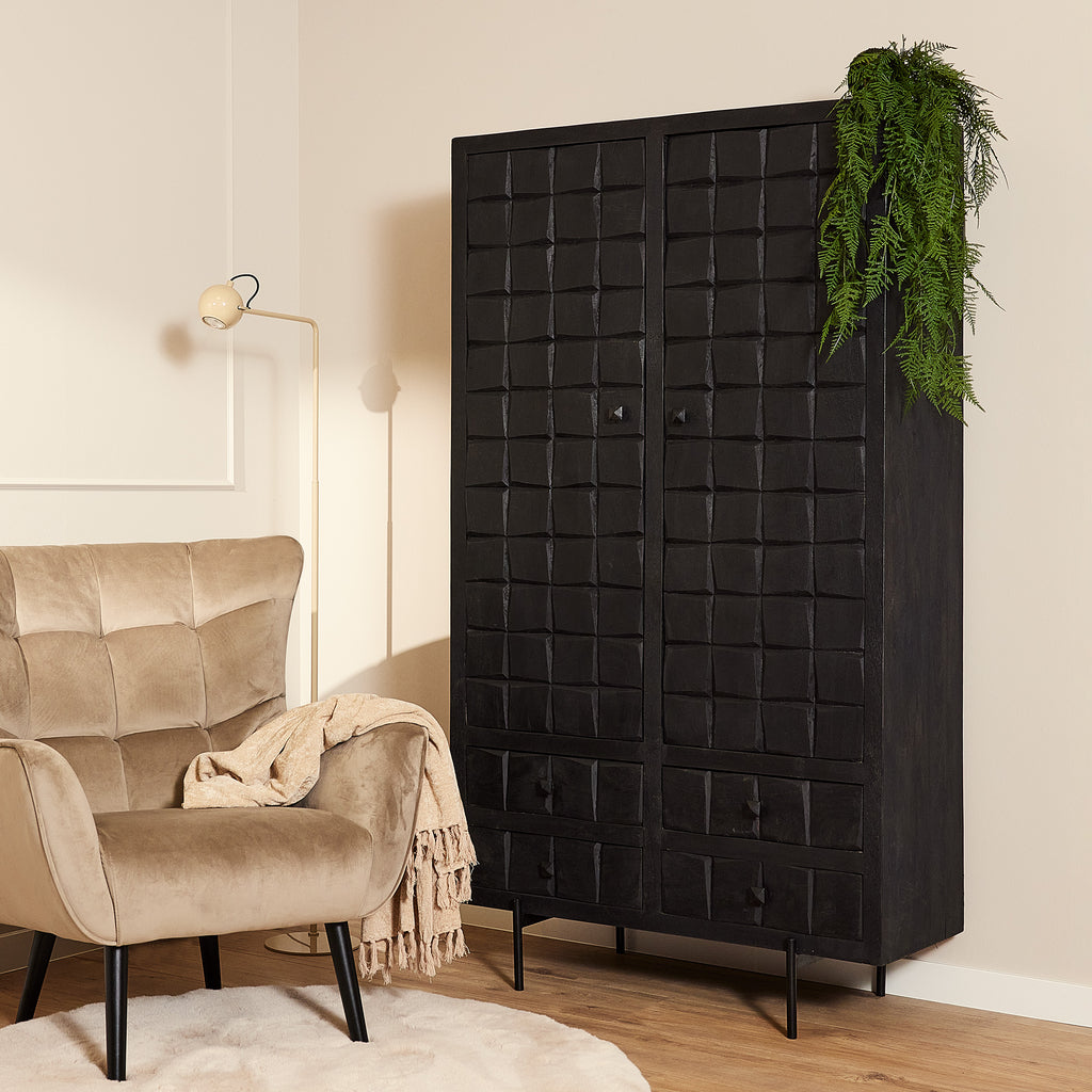 Kabinet Brandy Black | 2 deuren 4 lades