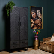 Kabinet New York Zwart Mangohout 90 cm