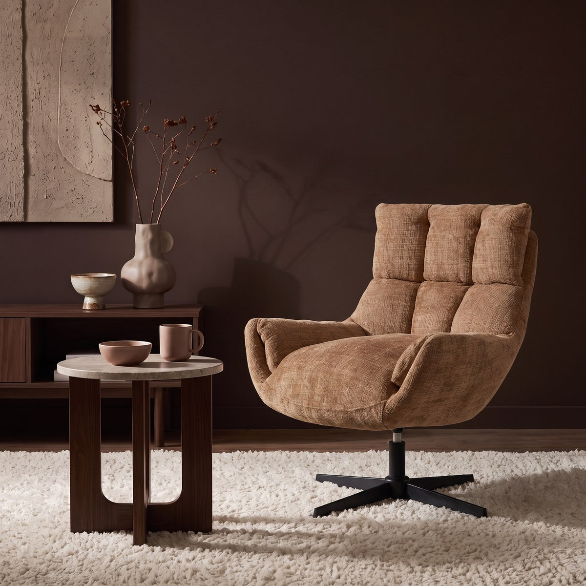 Draaifauteuil Janna -  Cinnamon