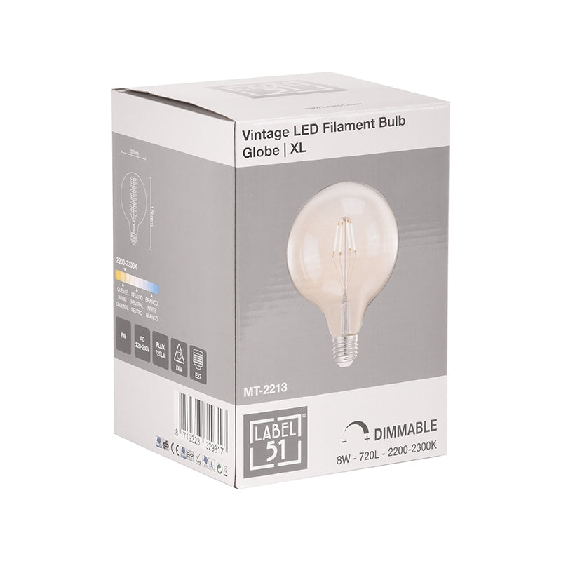 LABEL51 Lichtbron Led Kooldraadlamp Bol - Glas - XL