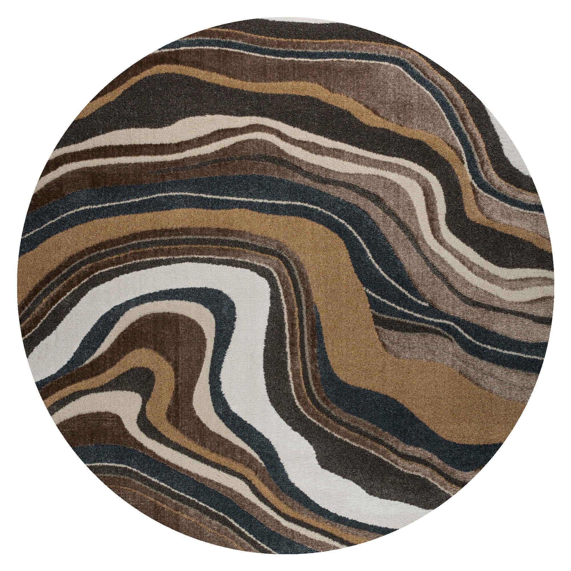 Vloerkleed Livingston Cognac Multicolor - Rond