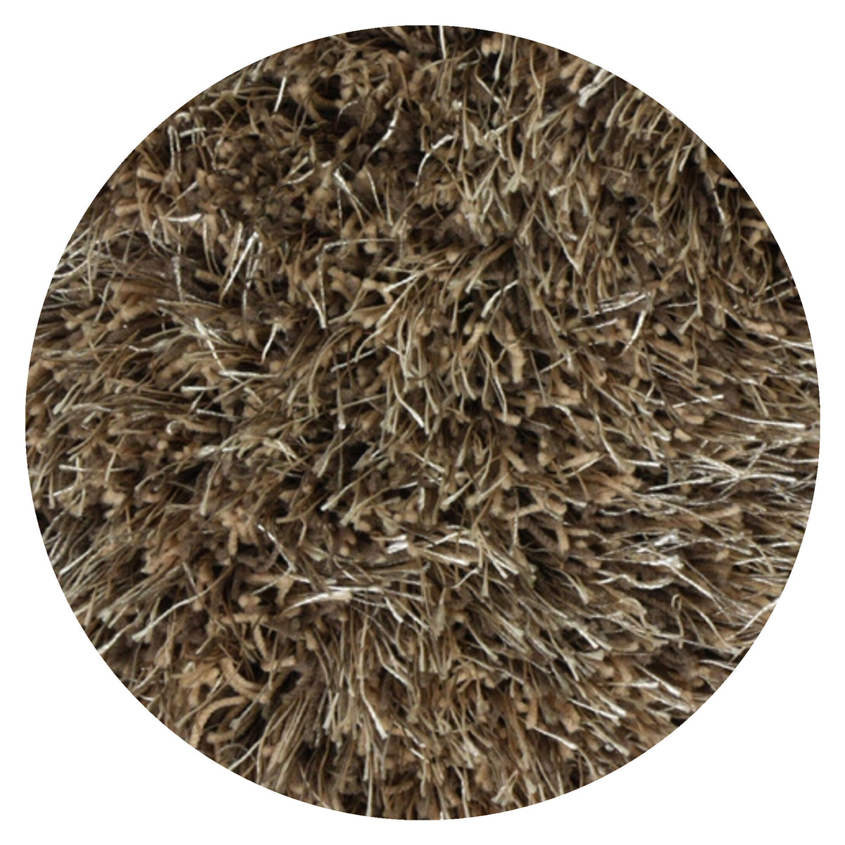 Vloerkleed Love Shaggy Licht Bruin - Rond