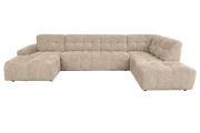Bank Memphis Chaise 3-zits, chaise longue links, ottoman rechts – Beige | Tower Living