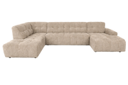 Bank Memphis Chaise 3-zits, chaise longue rechts, ottoman links – Beige | Tower Living