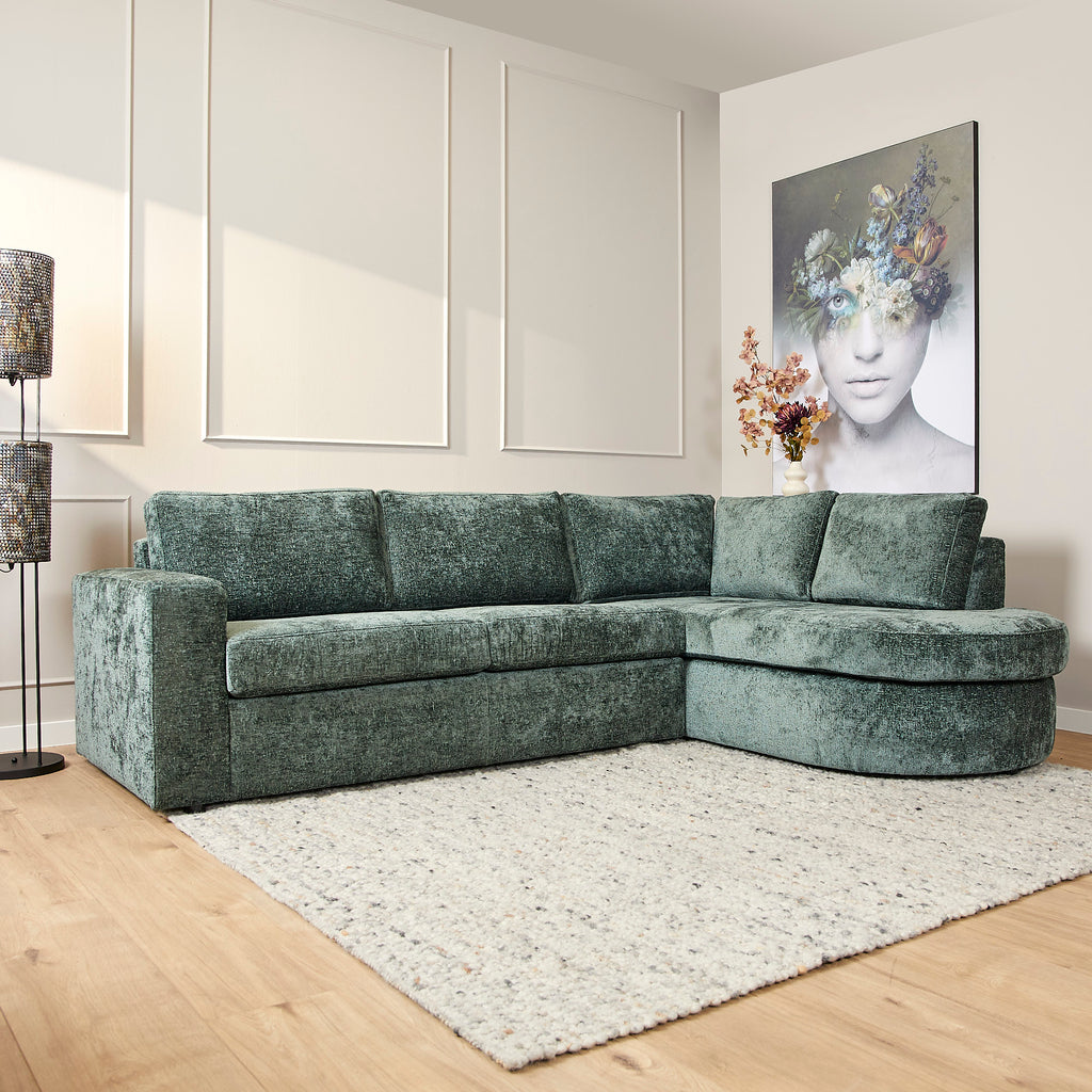 MySofa Alma | Green | 2,5 zits + Divan Rechts | 5 jaar garantie