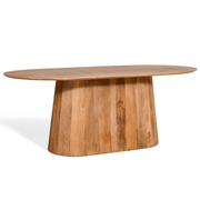 Eettafel Mokka - Lichtbruin 230 cm - eettafel van mangohout, vooraanzicht