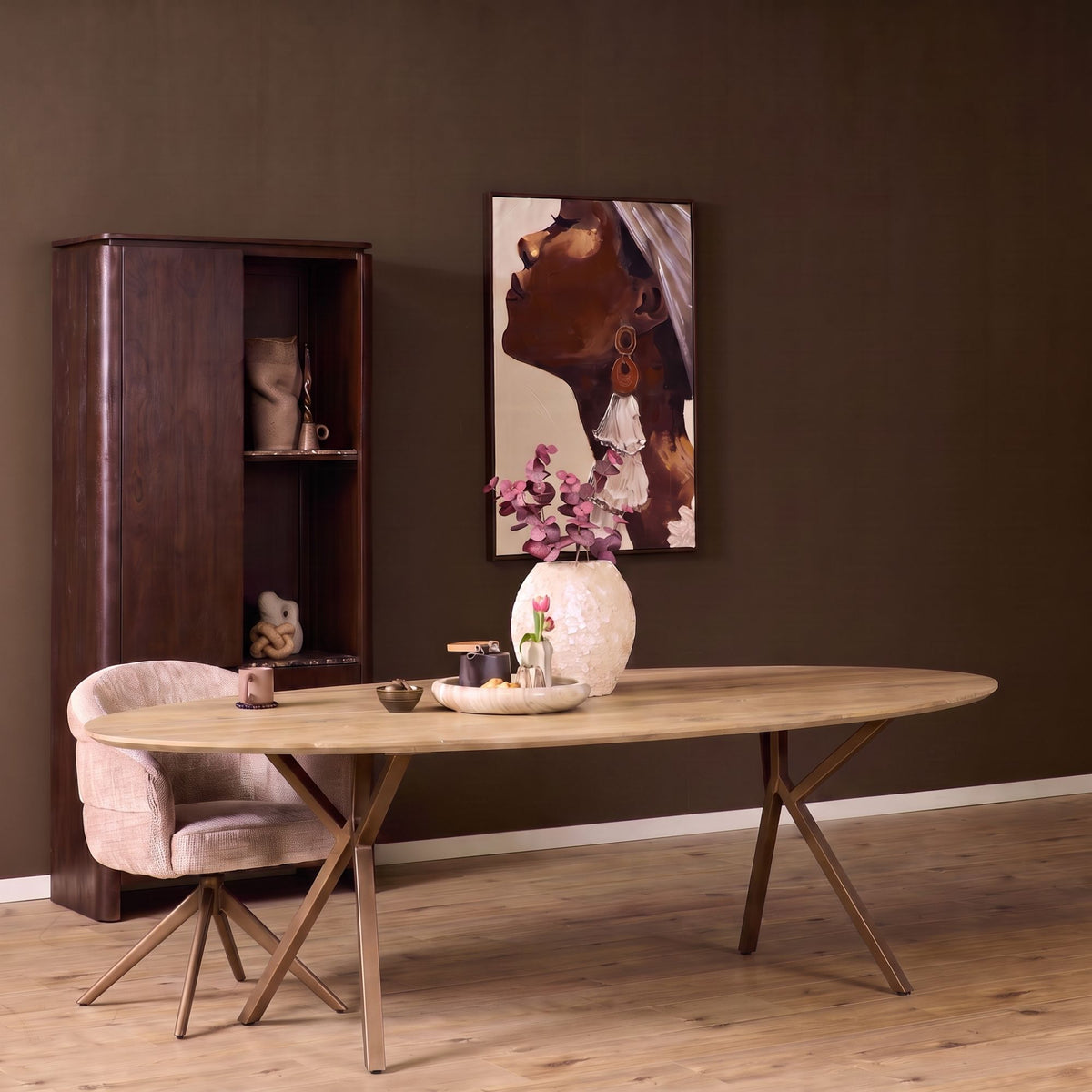 Ferris Ovaal 180 Naturel Y-poot Brons