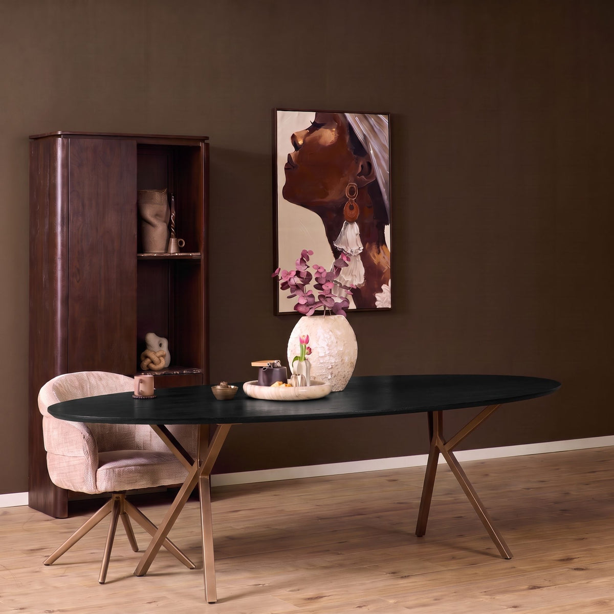 Ferris Ovaal 180 Zwart Y-poot Brons