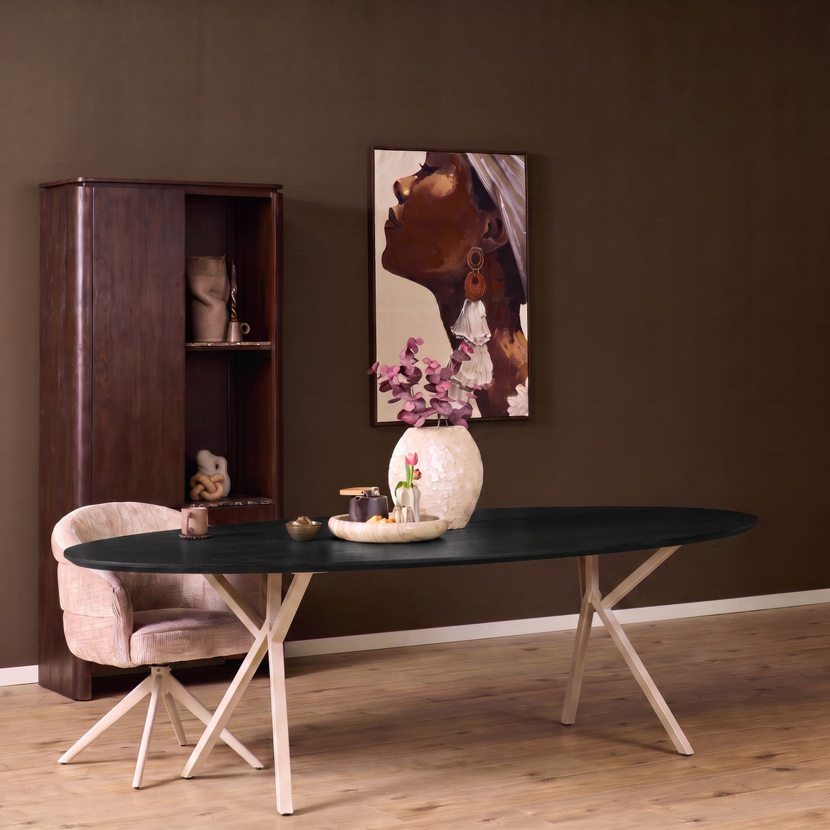 Ferris Ovaal 180 Zwart Y-poot Zand