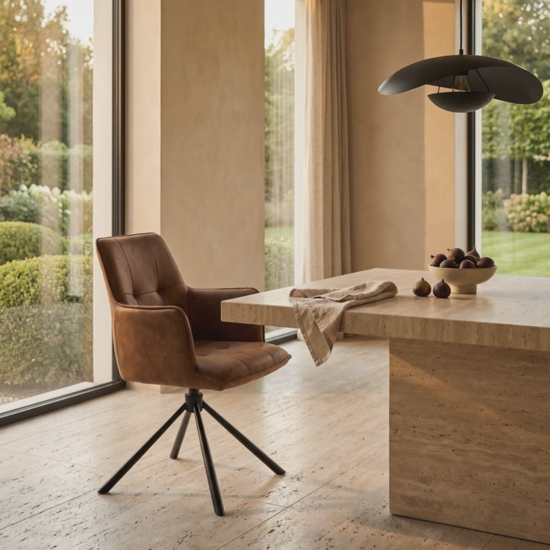 Eetkamerstoel Dublin Cognac - sfeervideo in luxe eetkamer
