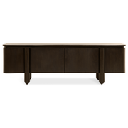 TV-meubel Rondo - 175 cm Donkerbruin - tv-meubel van mangohout, vooraanzicht