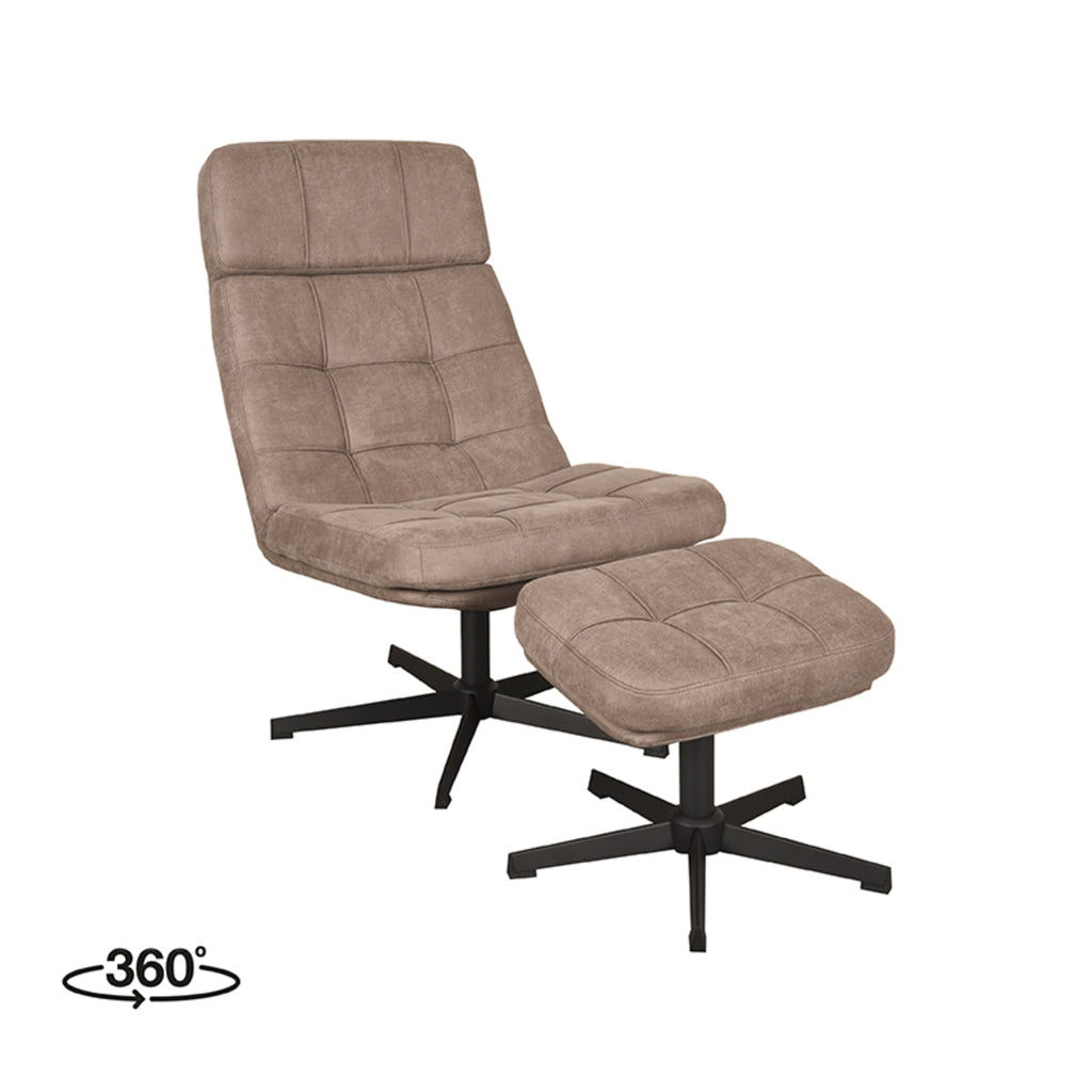 Relaxfauteuil Alvar + Ottomane 53x57x83 cm