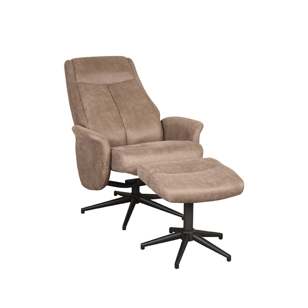 Relaxfauteuil Bergen + Ottomane 77x76x105 cm