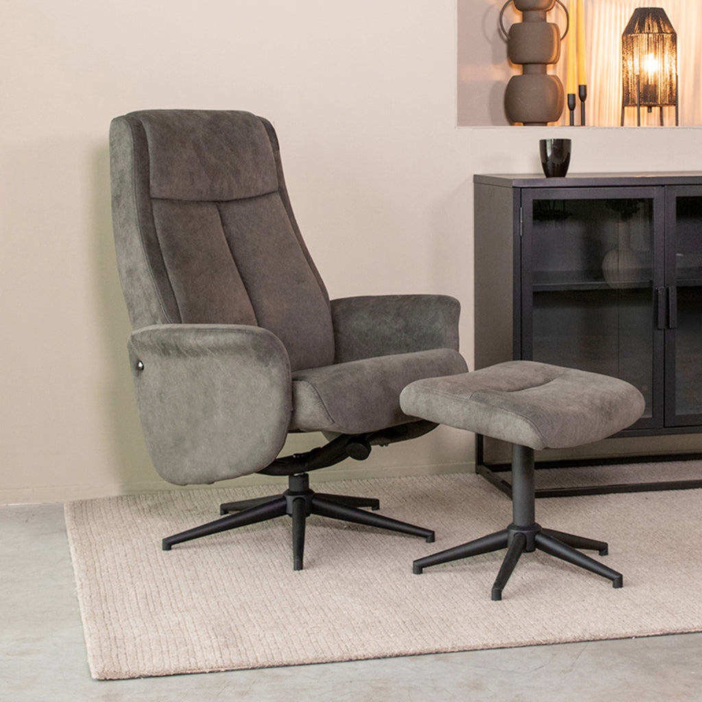 Relaxfauteuil Bergen + Ottomane 77x76x105 cm