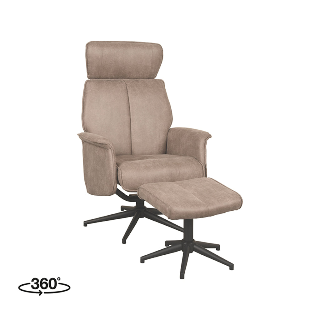 Relaxfauteuil Verdal + Ottomane 77x79x109 cm