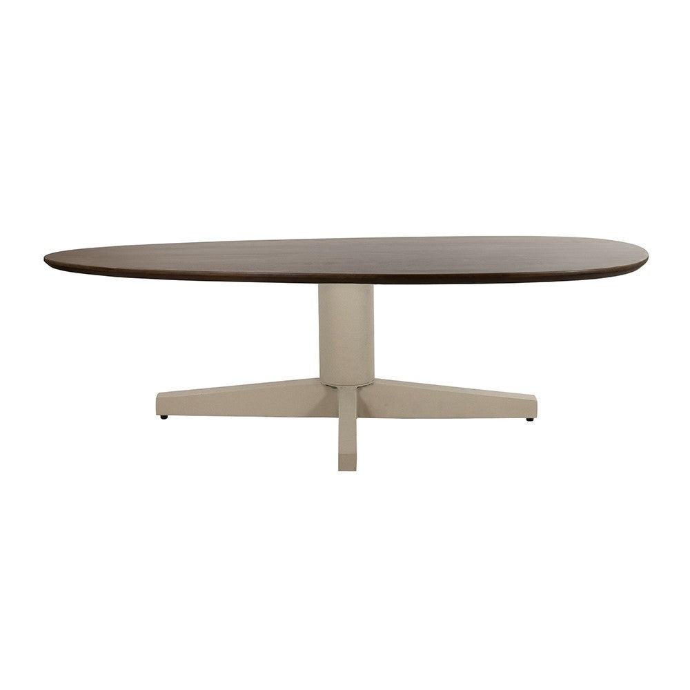 Salontafel 130, organisch, poot Beige, Mango Brown Walnut