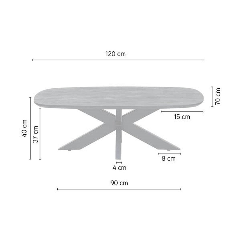 Salontafel deens ovaal 120, Mango Ashblond – afbeelding 3