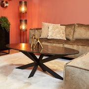 Ovale salontafel Faye Zwart Marmer 120 cm