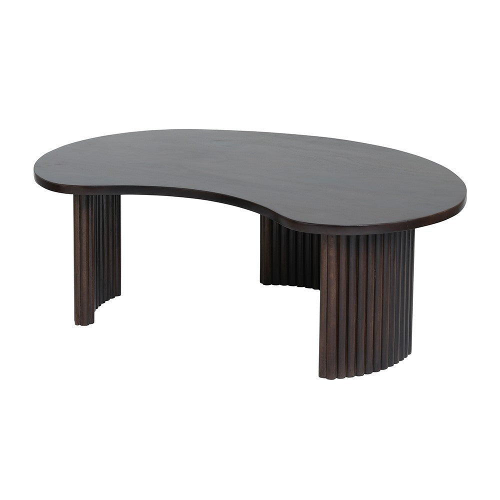 Salontafel Firenze 125, boon vorm, Mango Brown Walnut