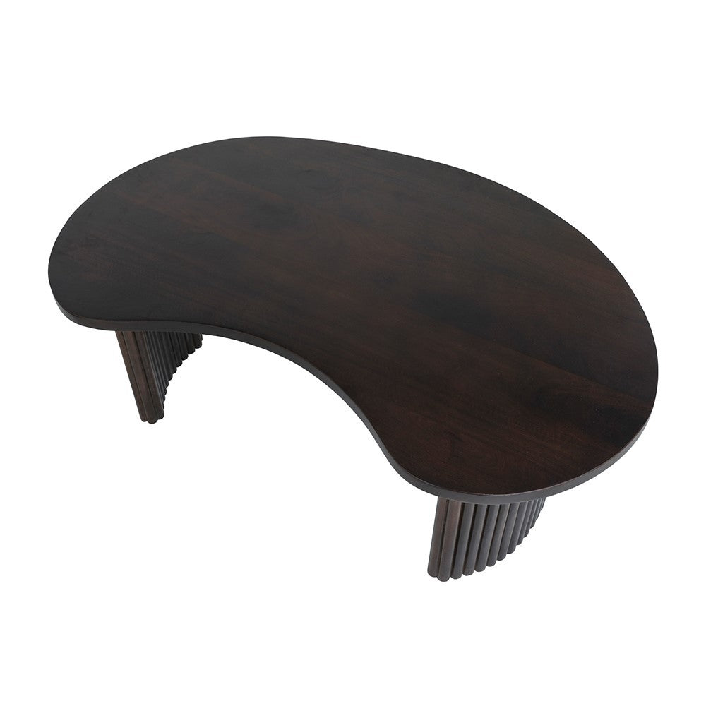 Salontafel Firenze 125, boon vorm, Mango Brown Walnut – afbeelding 3