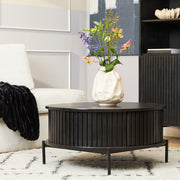 Ronde salontafel Madison Zwart Mangohout 80 cm