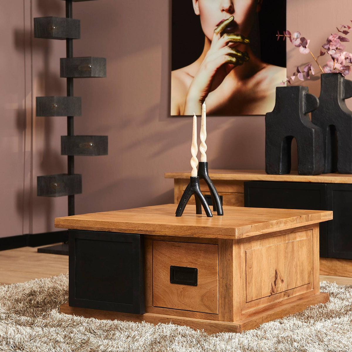 Salontafel Nashville Naturel Mangohout 80 cm