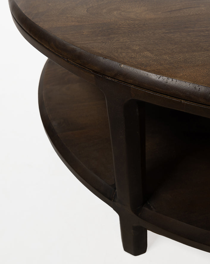 Salontafel Ø100, H40, Brown Walnut